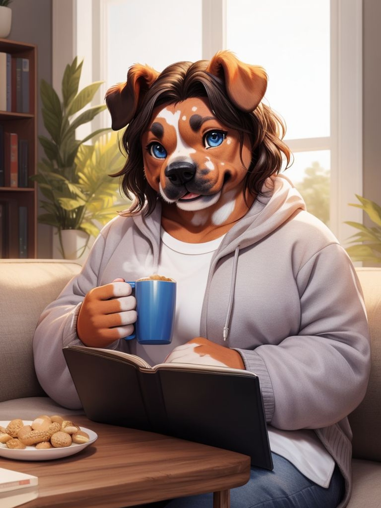 Bulldog, furry ai art