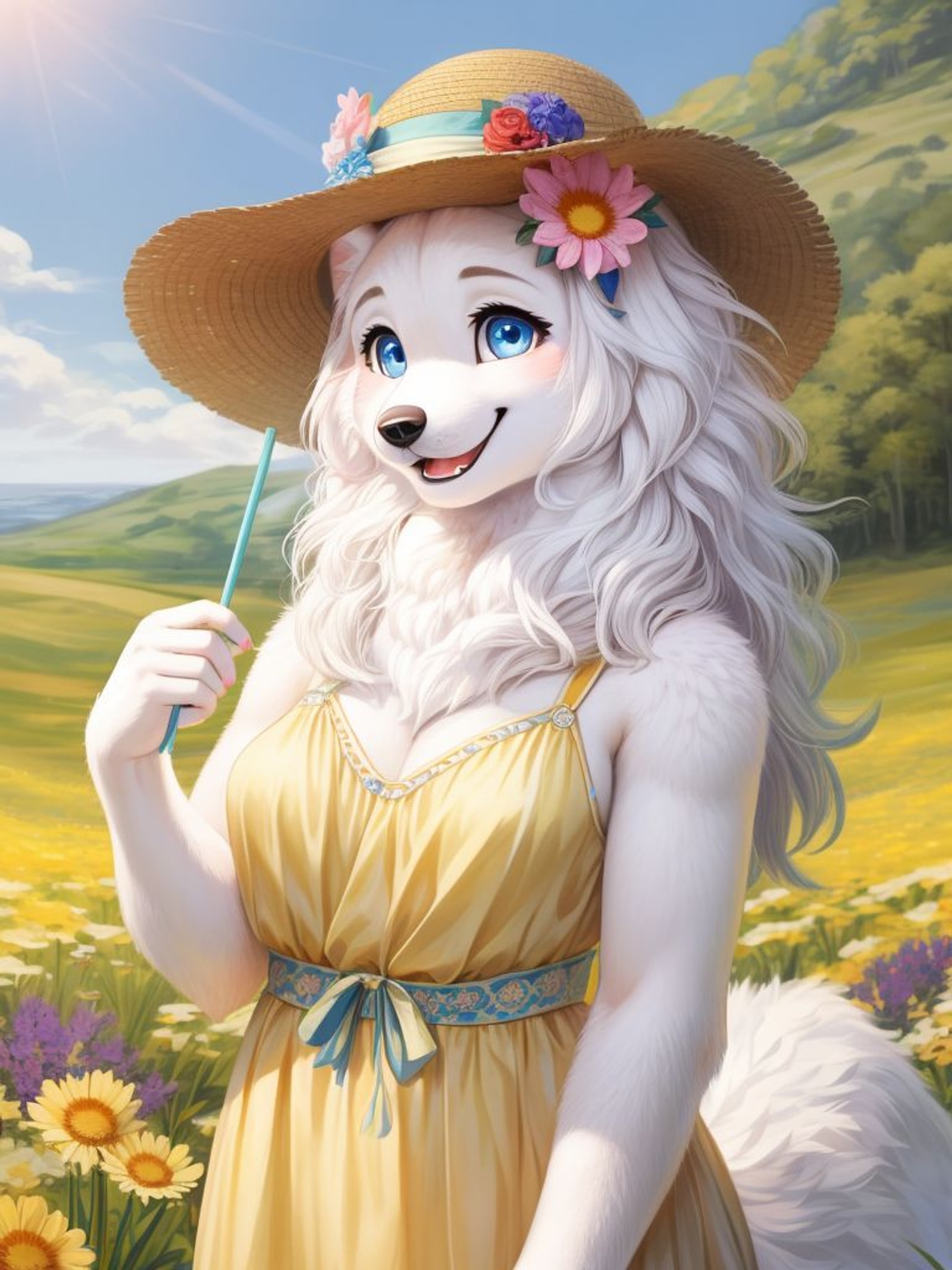 Samoyed, ai girlfriend, ai furry, furry, furry dog