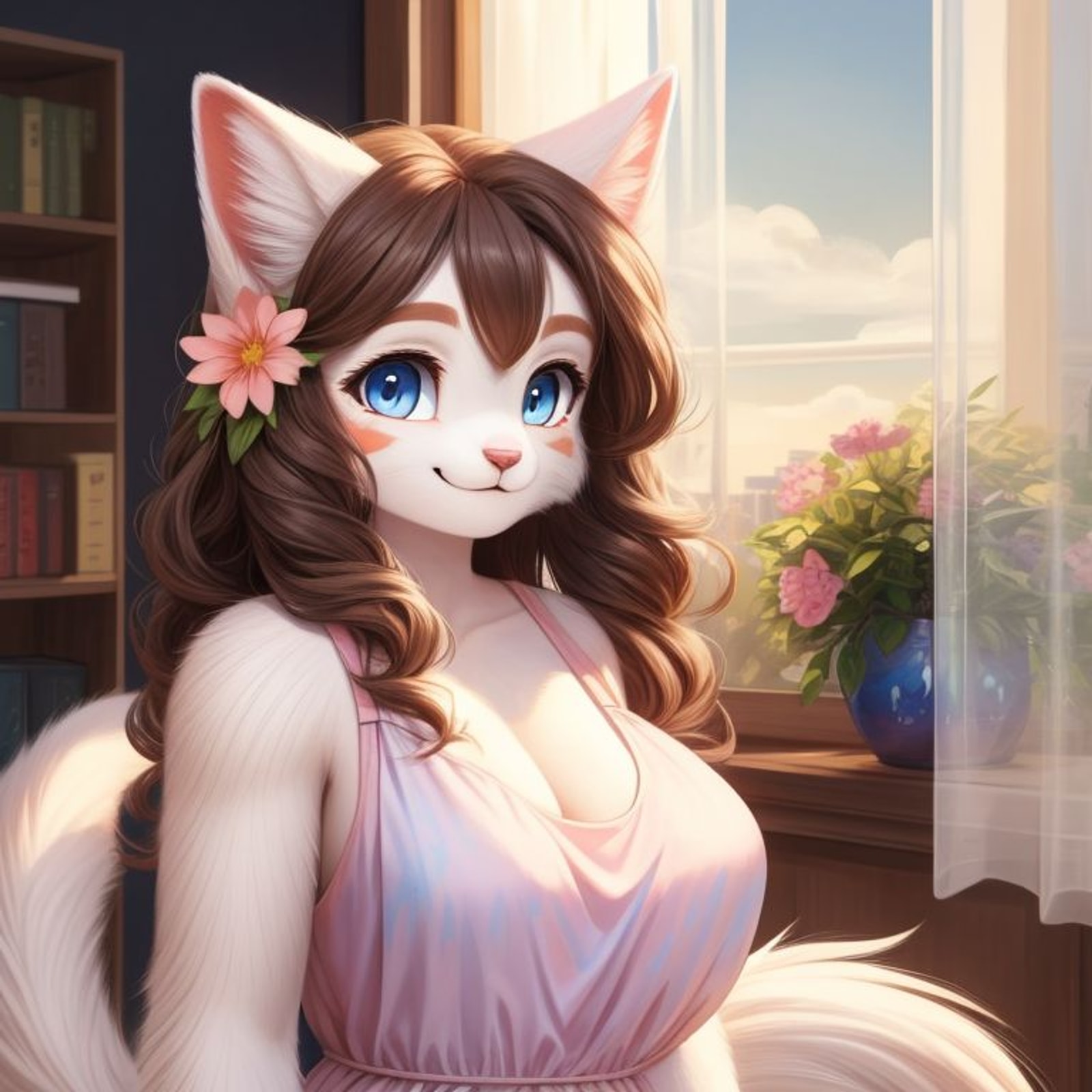 cat girl, Ragdoll cat, furry art, ai furry, ai art generator