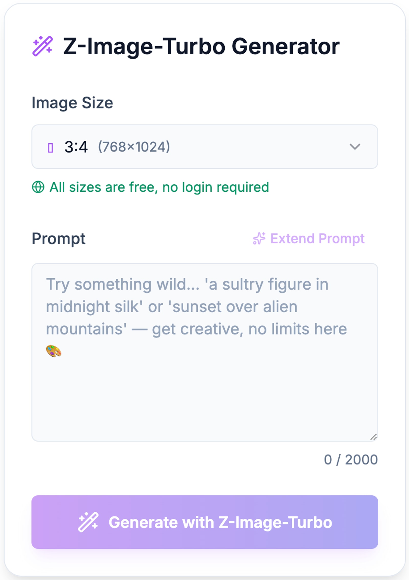 free online z-image-turbo generator 